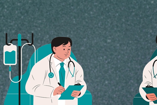 병원 건강 검진 센터에서 최신 장비를 이용해 연령별 필수 검진 항목을 체크하고 전문의와 상담하는 모습