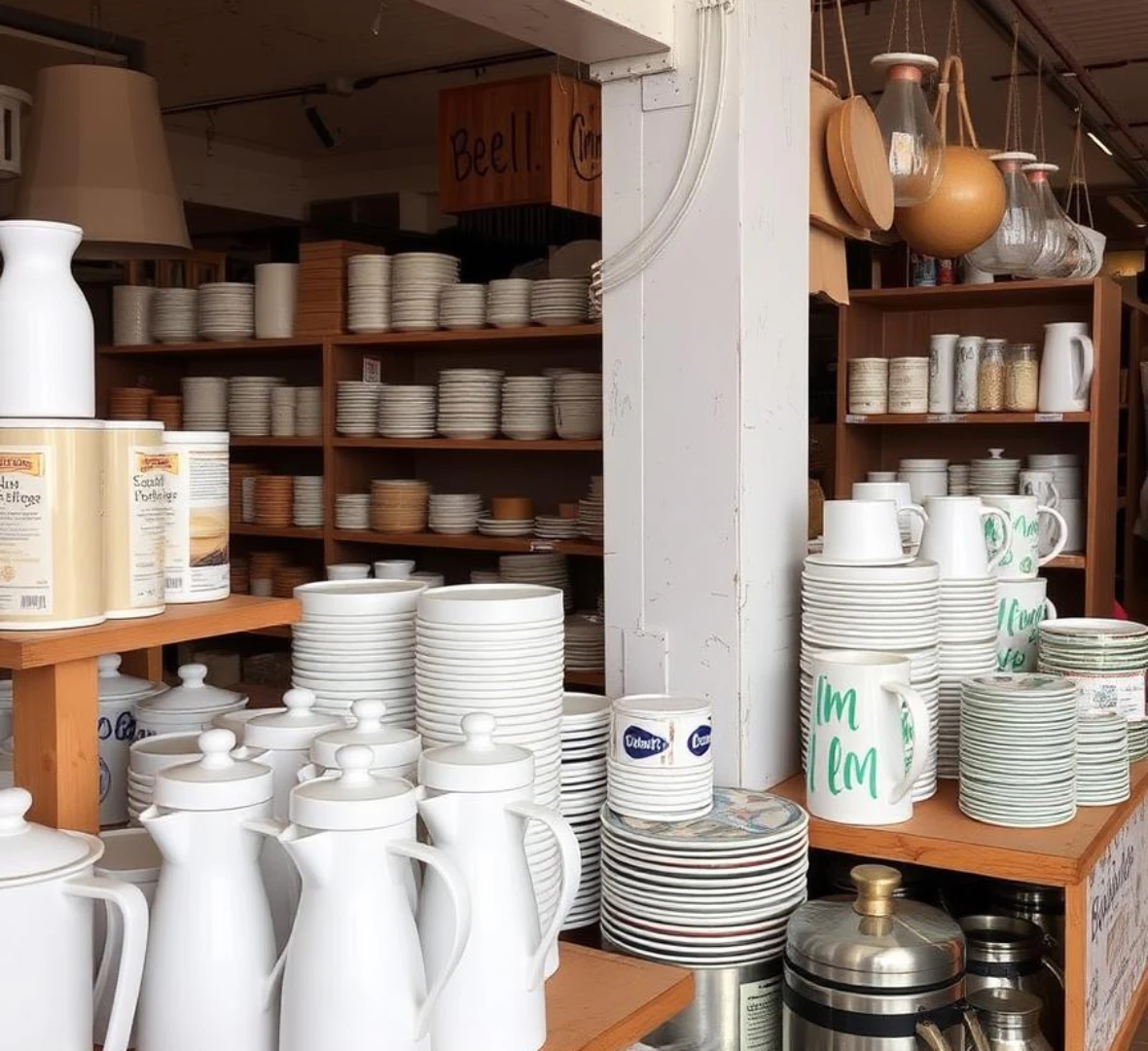 민생회복 지원금을 사용할 수 있는 소상공인 그릇 가게의 모습