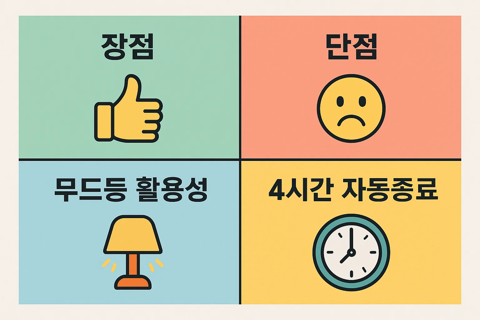 다이소 가습기 포함 가정용 가습기의 실제 사용 후 장점과 단점을 비교 정리한 인포그래픽. 소비자 리뷰 기반의 핵심 요약 자료입니다.