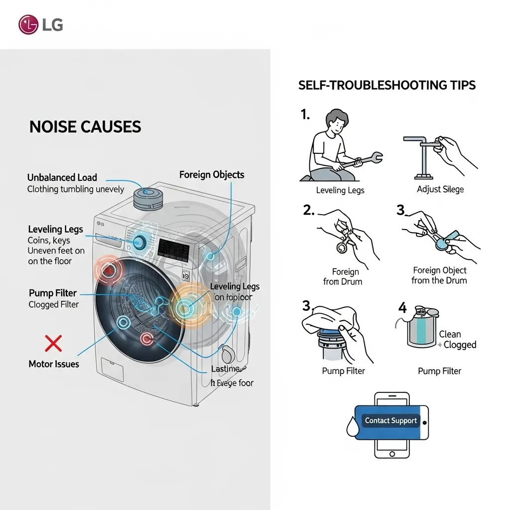 LG 워시타워 세탁기 건조기 소음