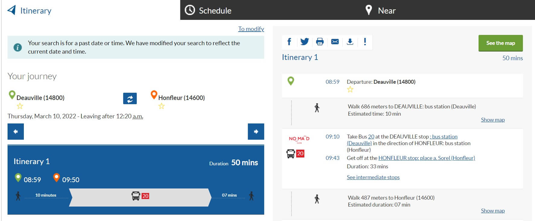 노르망디-옹플뢰르-도빌-버스-일정표-조회