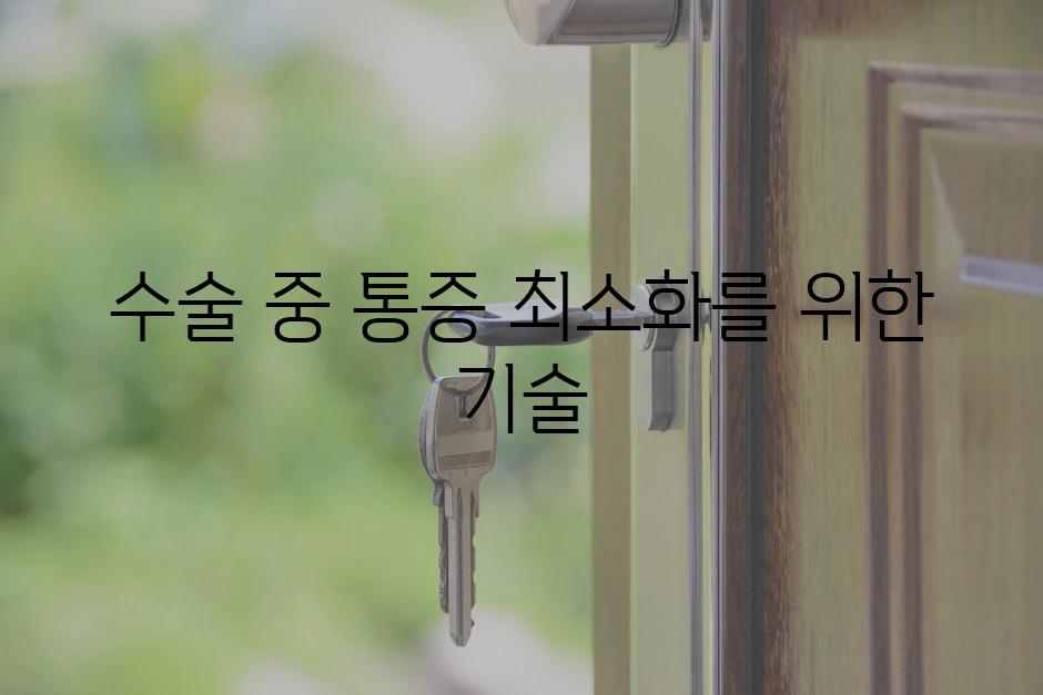 수술 중 통증 최소화를 위한 기술