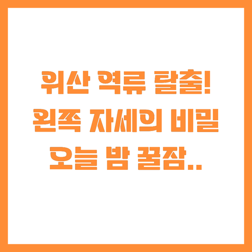 위산 역류를 차단하는 자세 왼쪽으로 ..