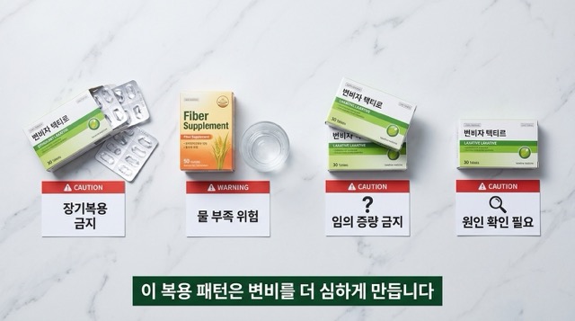 변비약 잘못된 복용 장기복용 임의증량 주의 이미지