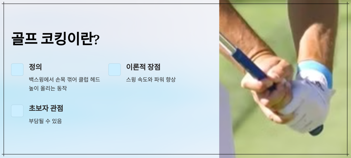 골프-코킹-개요