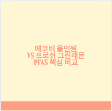 에코버 올인원 vs 프로쉬 그린레몬 PFAS 핵심 비교