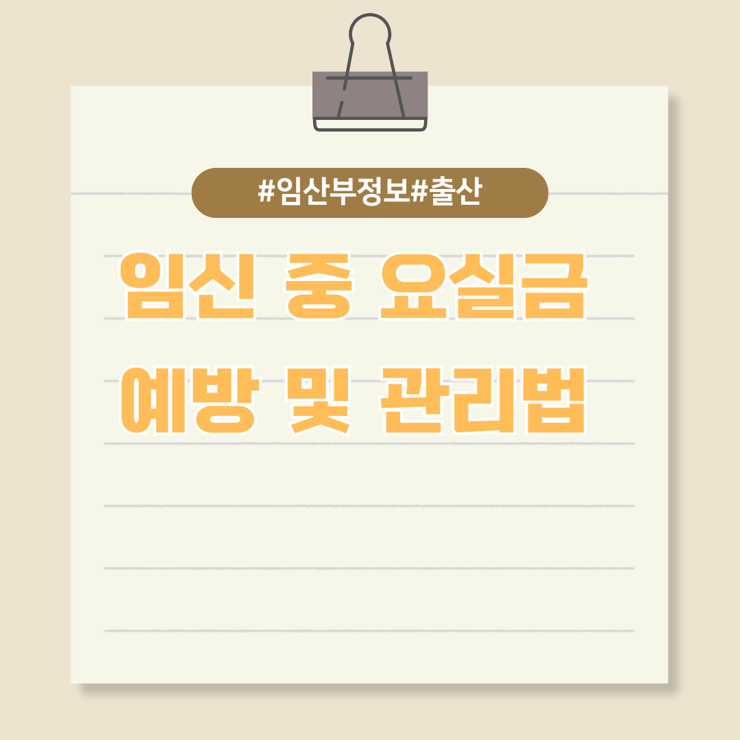 임산부가 알아야 할 정보, 임신 중 요실금 예방 및 관리법