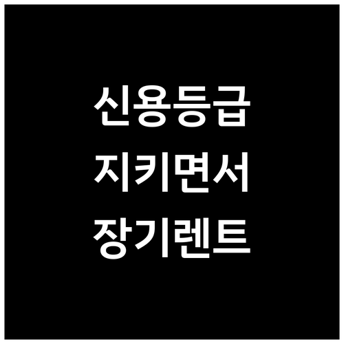 신용등급 지키면서 장기렌트 하는 법:..