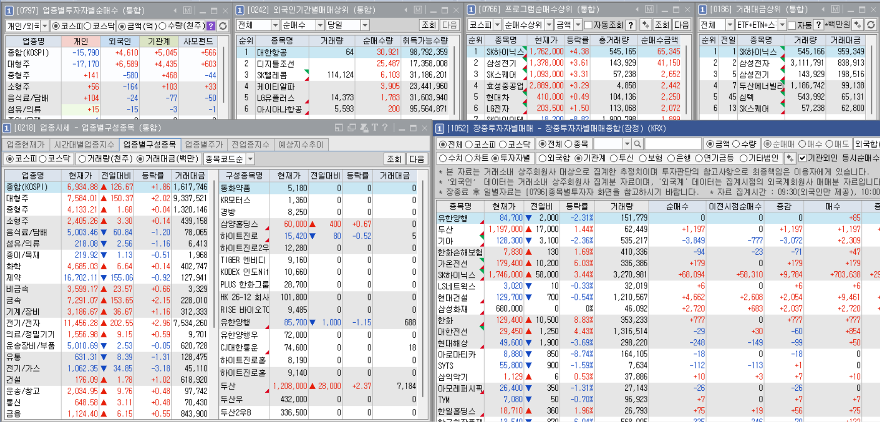 수급 살펴보는 창