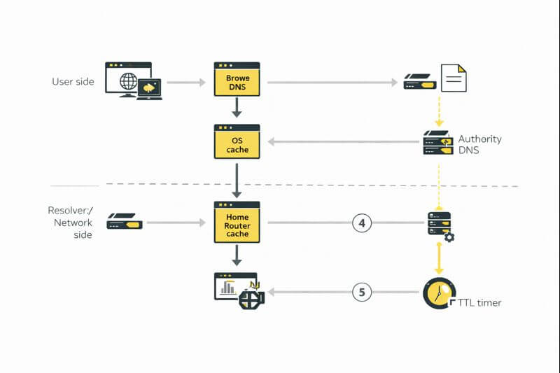 DNS 캐시와 전파 지연: 도메인 변경 후 '어떤 사람만' 안 되는 현상 이해