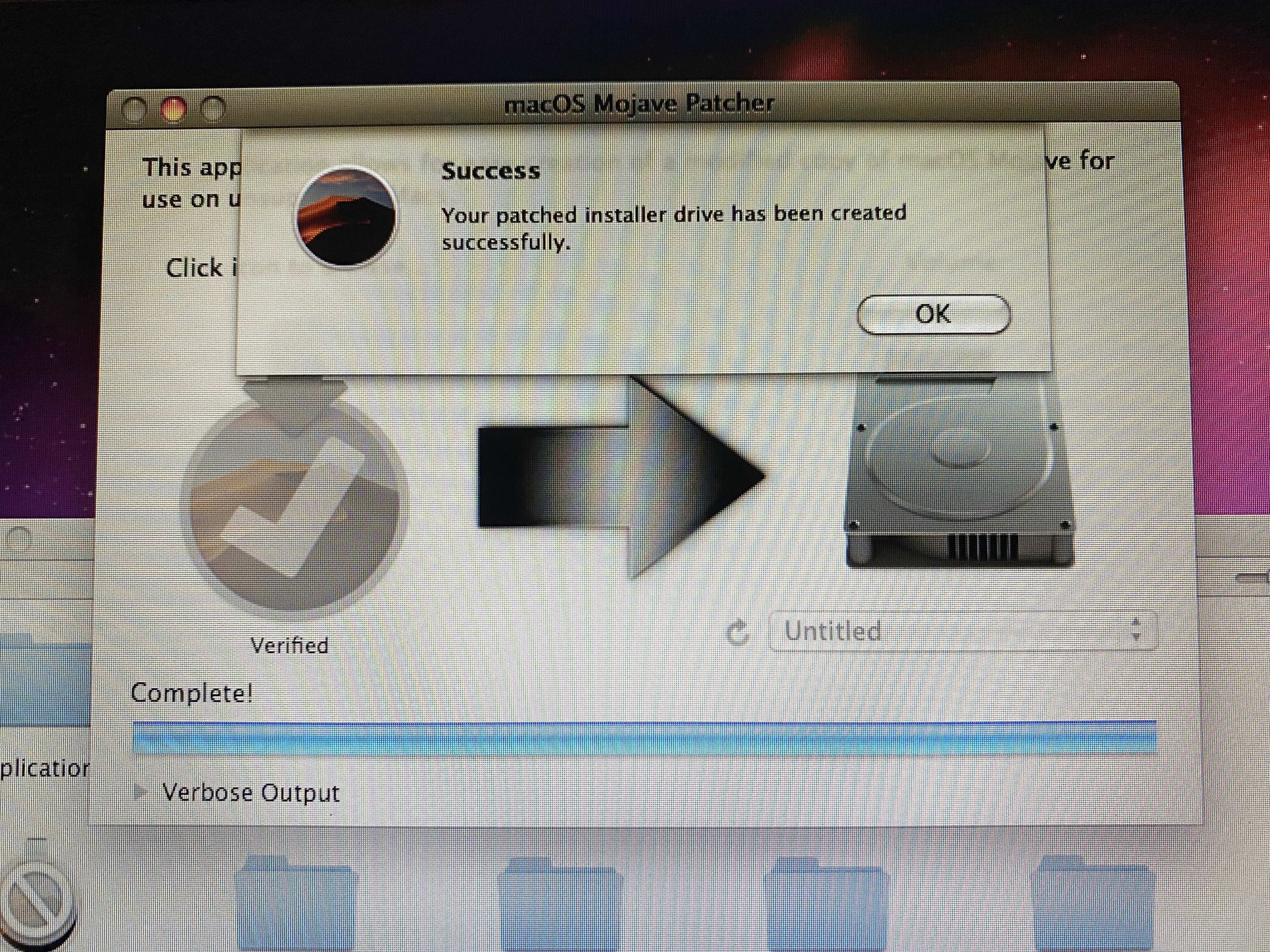 설치 USB 생성 완료