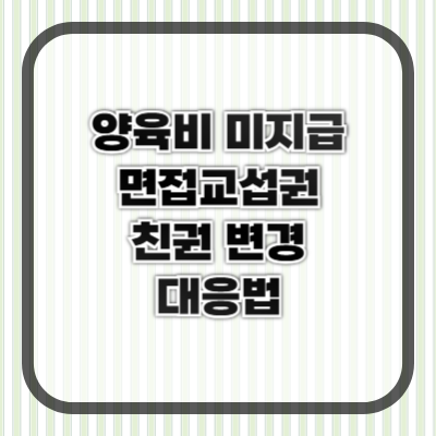 이혼 후 법적 분쟁 – 양육비 미지급, 면접교섭권, 친권 변경 대응법