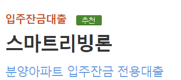 분양아파트 입주시 잔금 대출