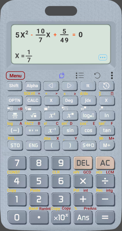 공학용 계산기 앱, 연립방정식, 이차방정식 풀이, 미분&middot;적분 기본 풀이