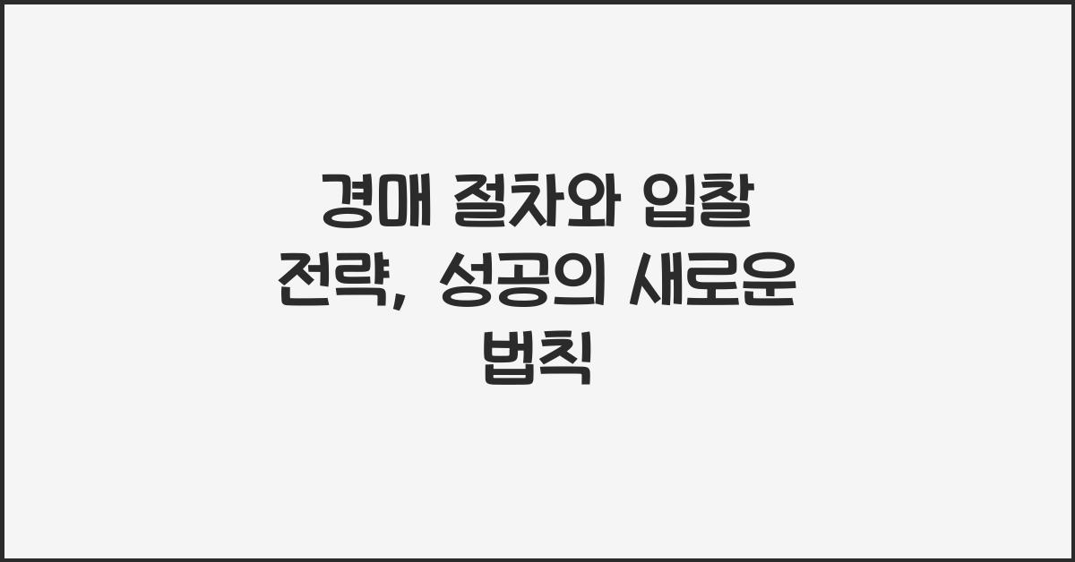 경매 절차와 입찰 전략
