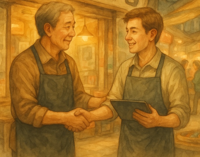 시장 상인 가족의 가업 승계 관련 이미지