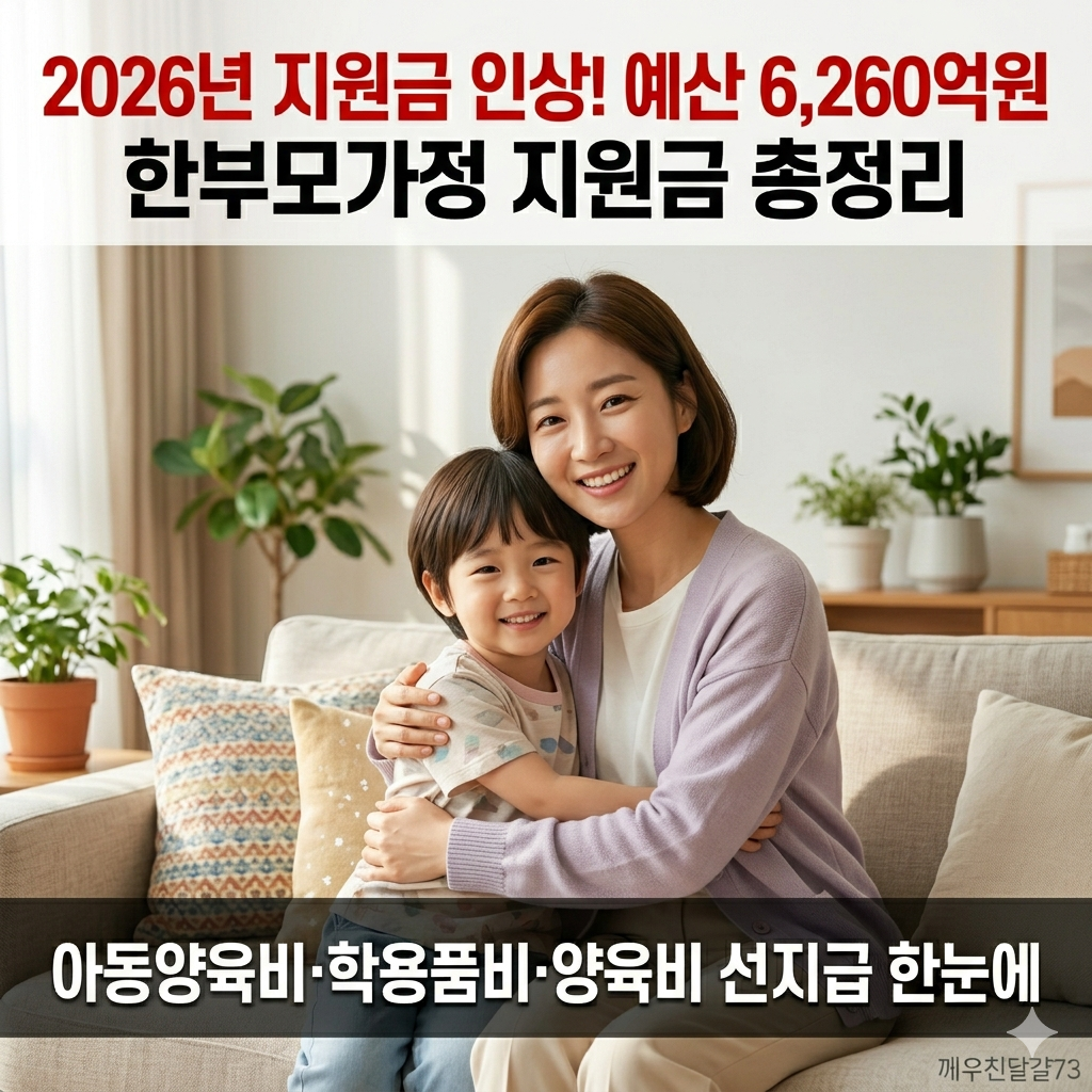 2026 한부모가정 지원금 총정리 — 아동양육비·학용품비·양육비 선지급까지