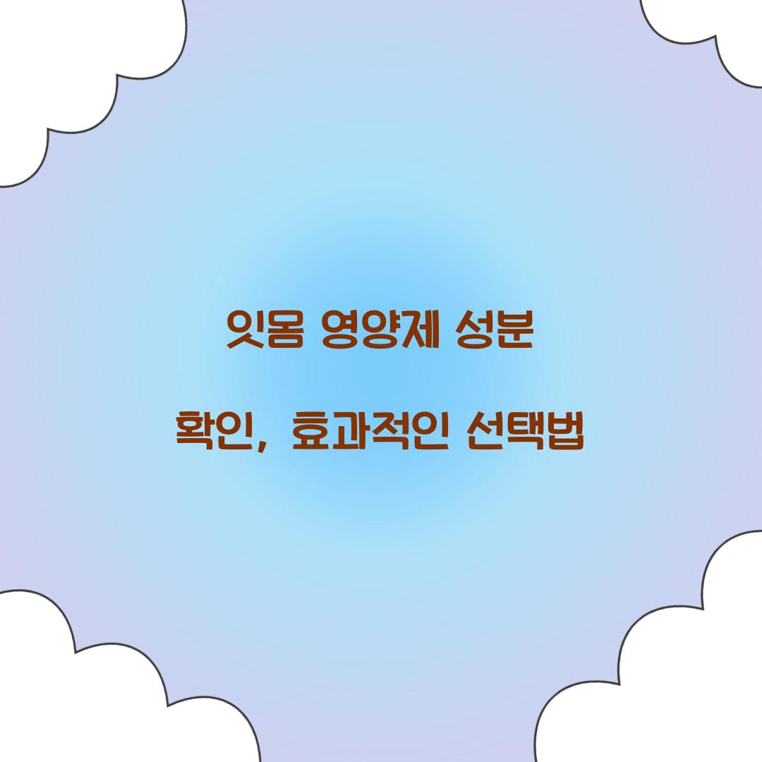 잇몸 영양제 성분