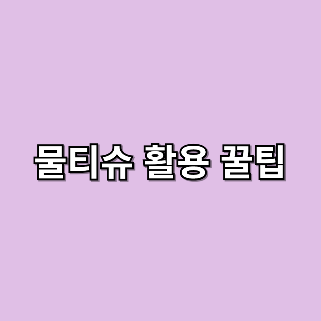 물티슈 활용 꿀팁