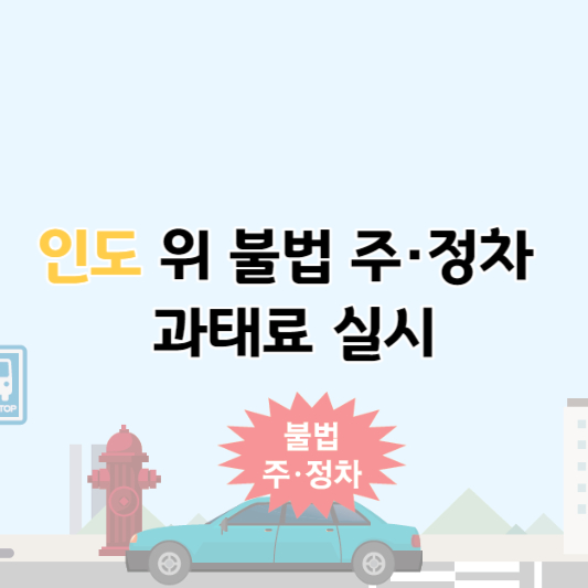 인도 위 불법 주&middot;정차 시 과태료 실시