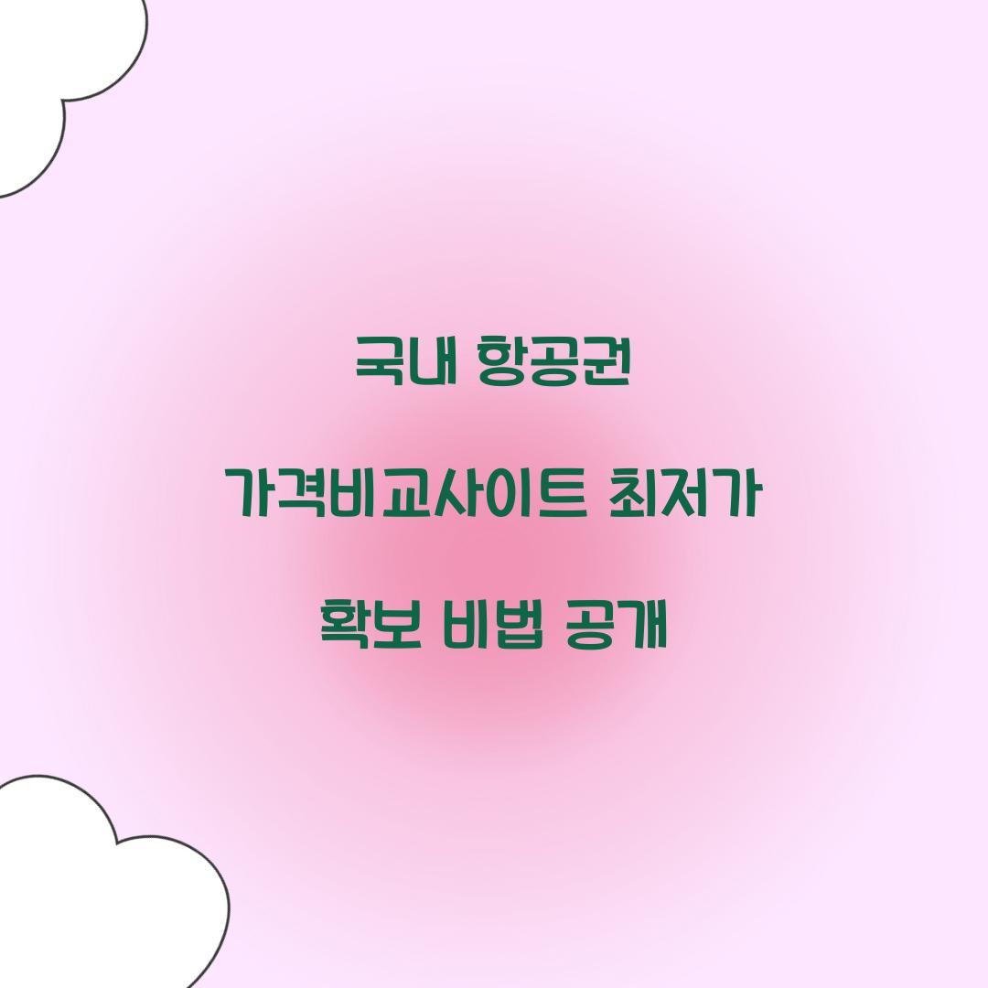 국내 항공권 가격비교사이트