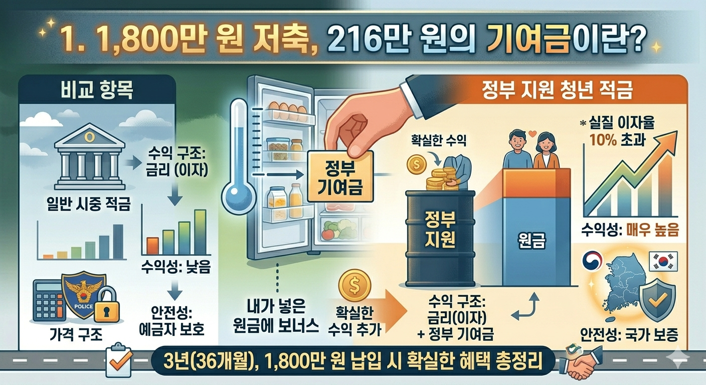 1,800만 원 저축, 216만 원의 기여금이란?