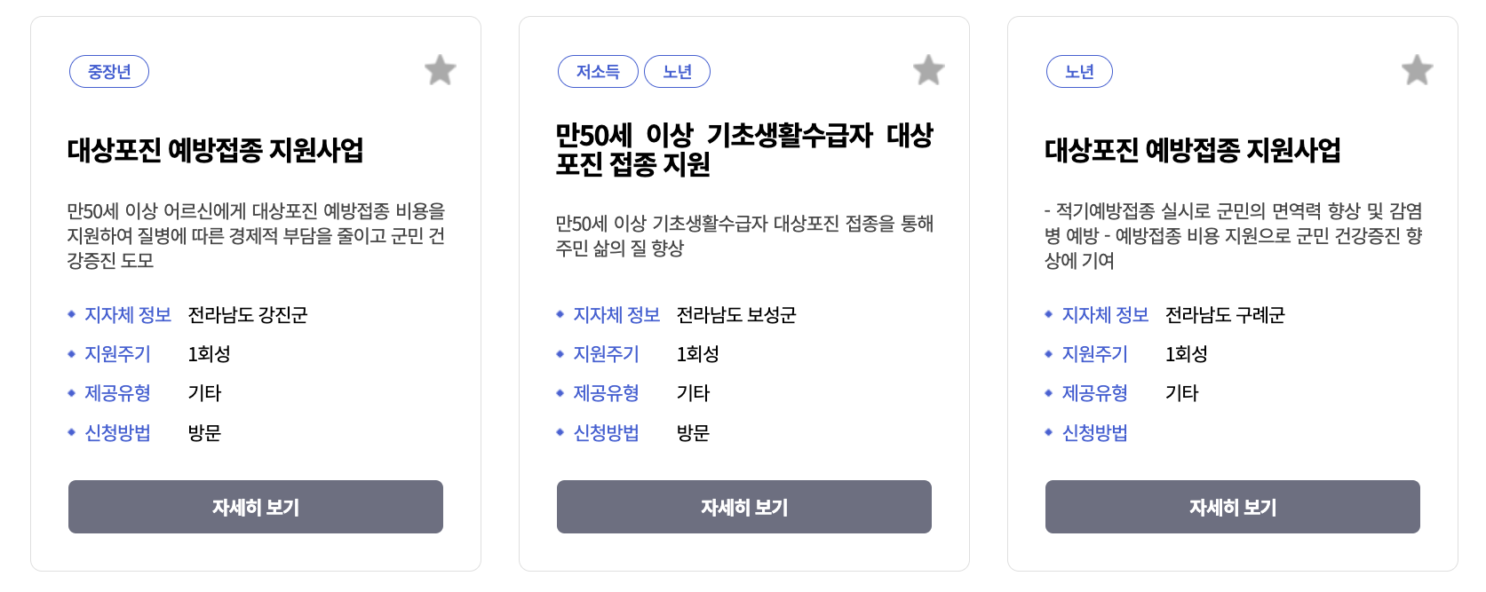 전라남도 대상포진 무료접종 알아보기