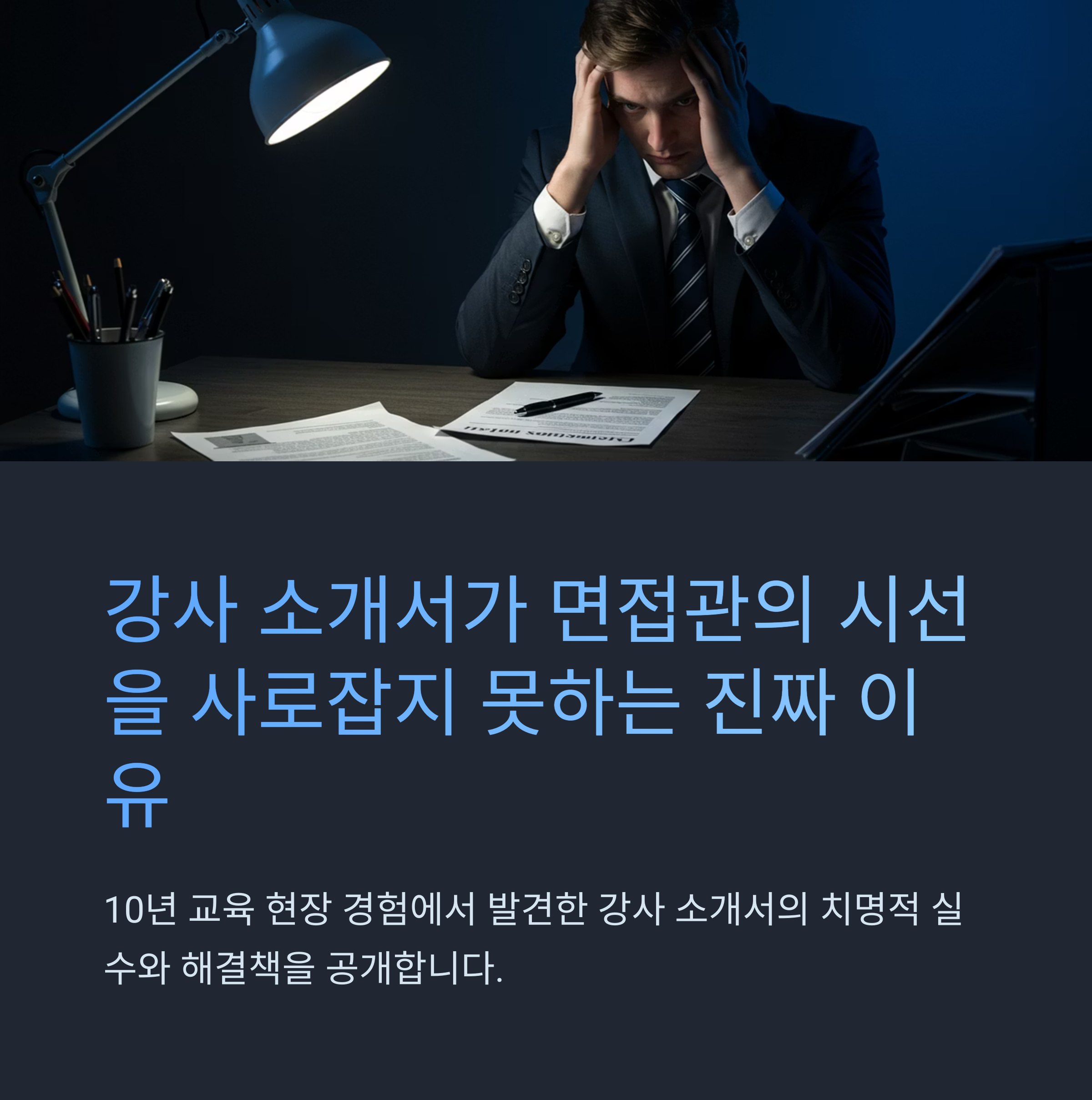 강사 소개서의 황금률