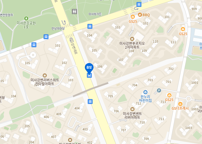 미사강변푸르지오2차아파트에서 공항버스 타는 곳