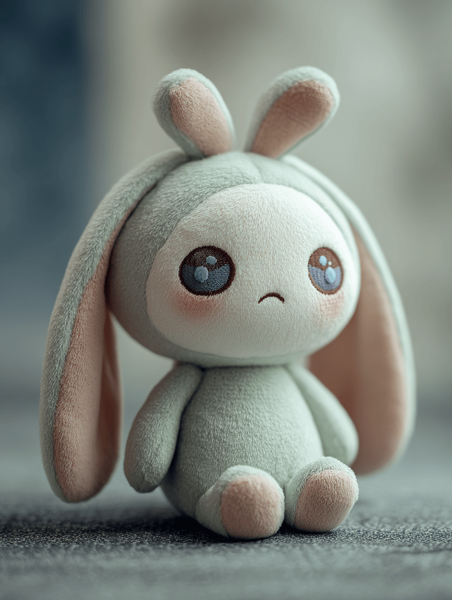 슬픔의-감정을-표현하고-있는-토끼-인형-이미지