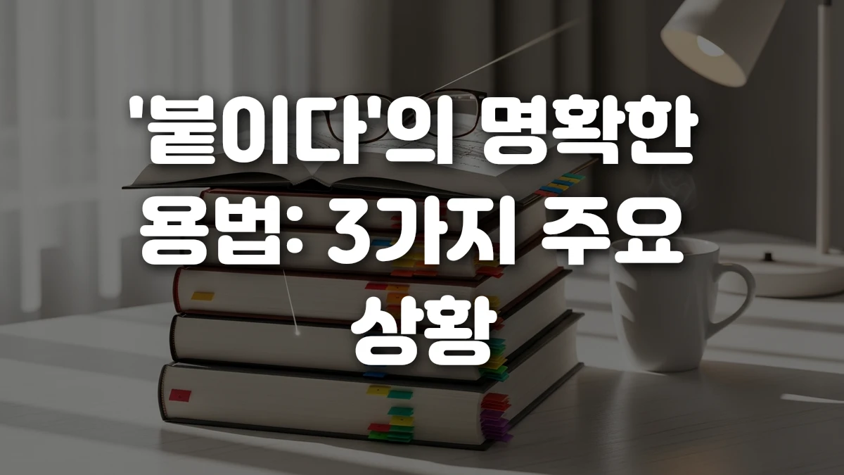 붙이다 의 명확한 용법 3가지 주요 상황