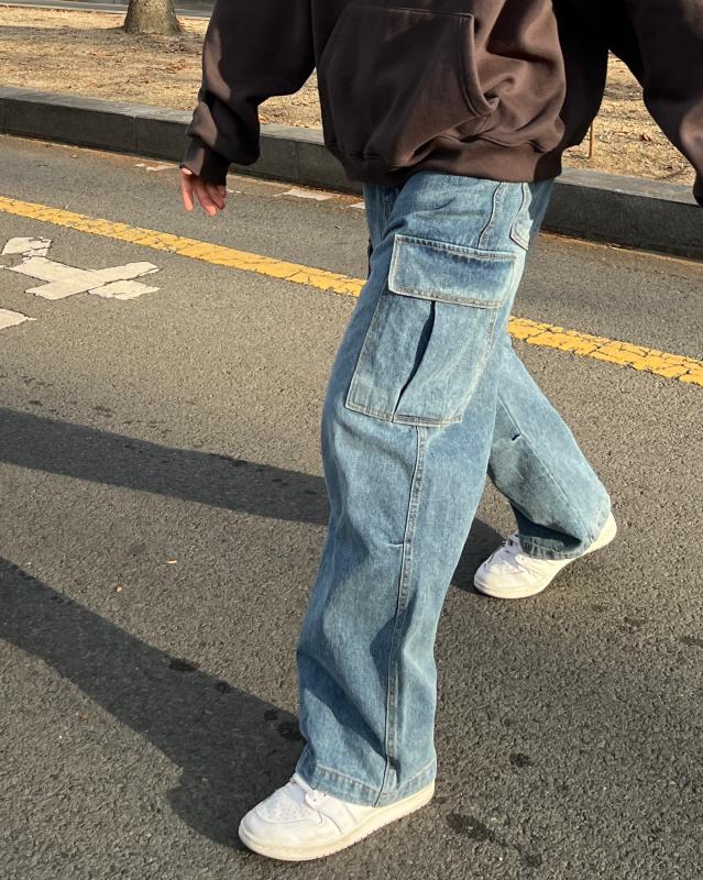 Blue 데님 카고팬츠 2color