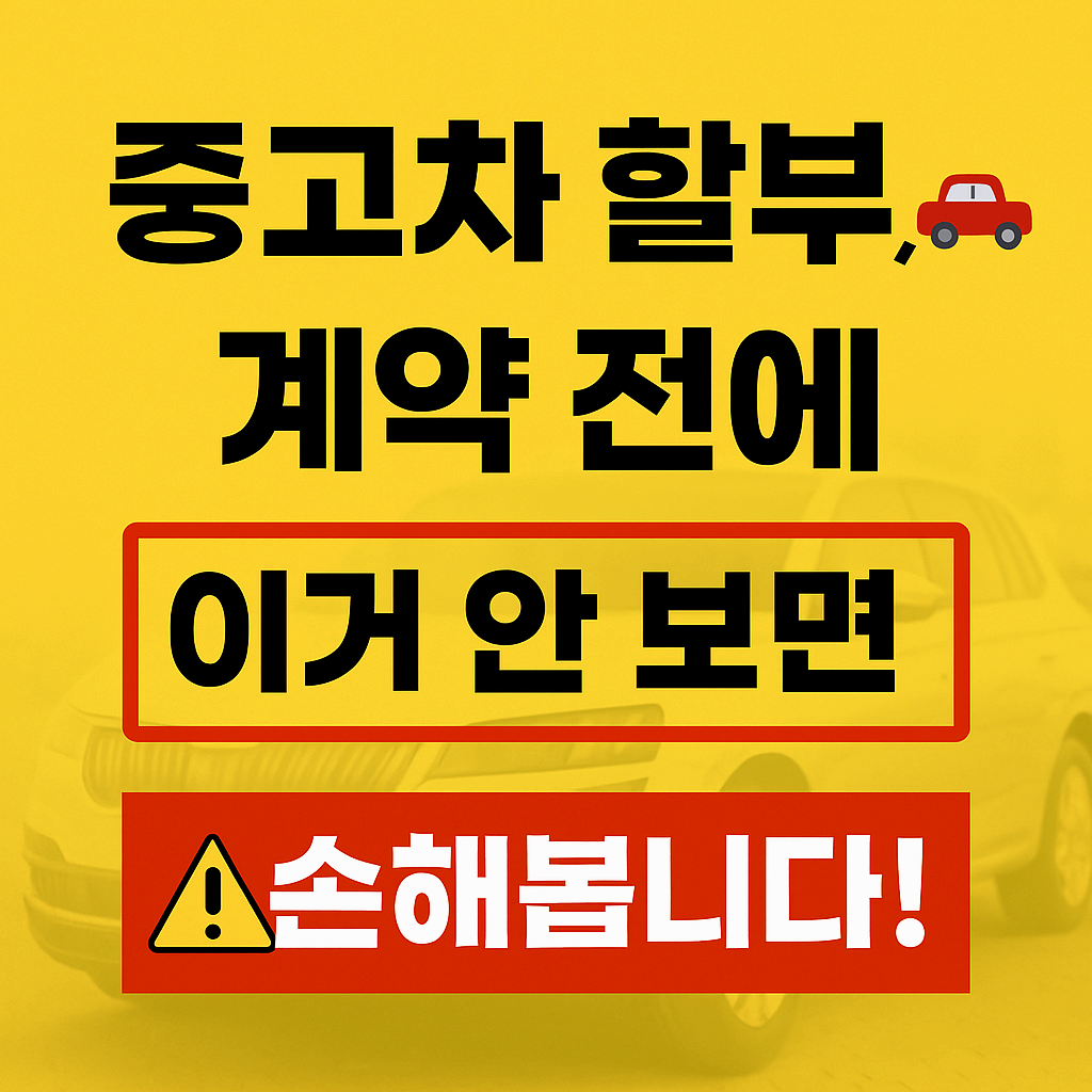 중고차 자동차 할부 이자 완벽 가이드 – 숨은 이자부터 저금리 구매 꿀팁까지