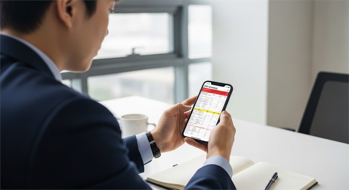 스마트폰으로 청약 일정을 확인하는 투자자 모습