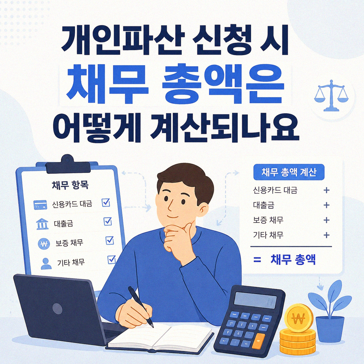 개인파산 시 채무 금액, 이자까지 모두 계산하나요