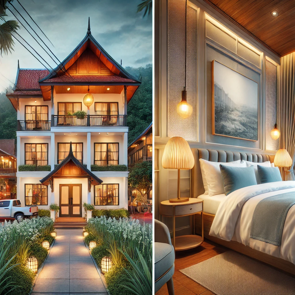 치앙마이의 가성비 좋은 숙소 외관과 객실 모습