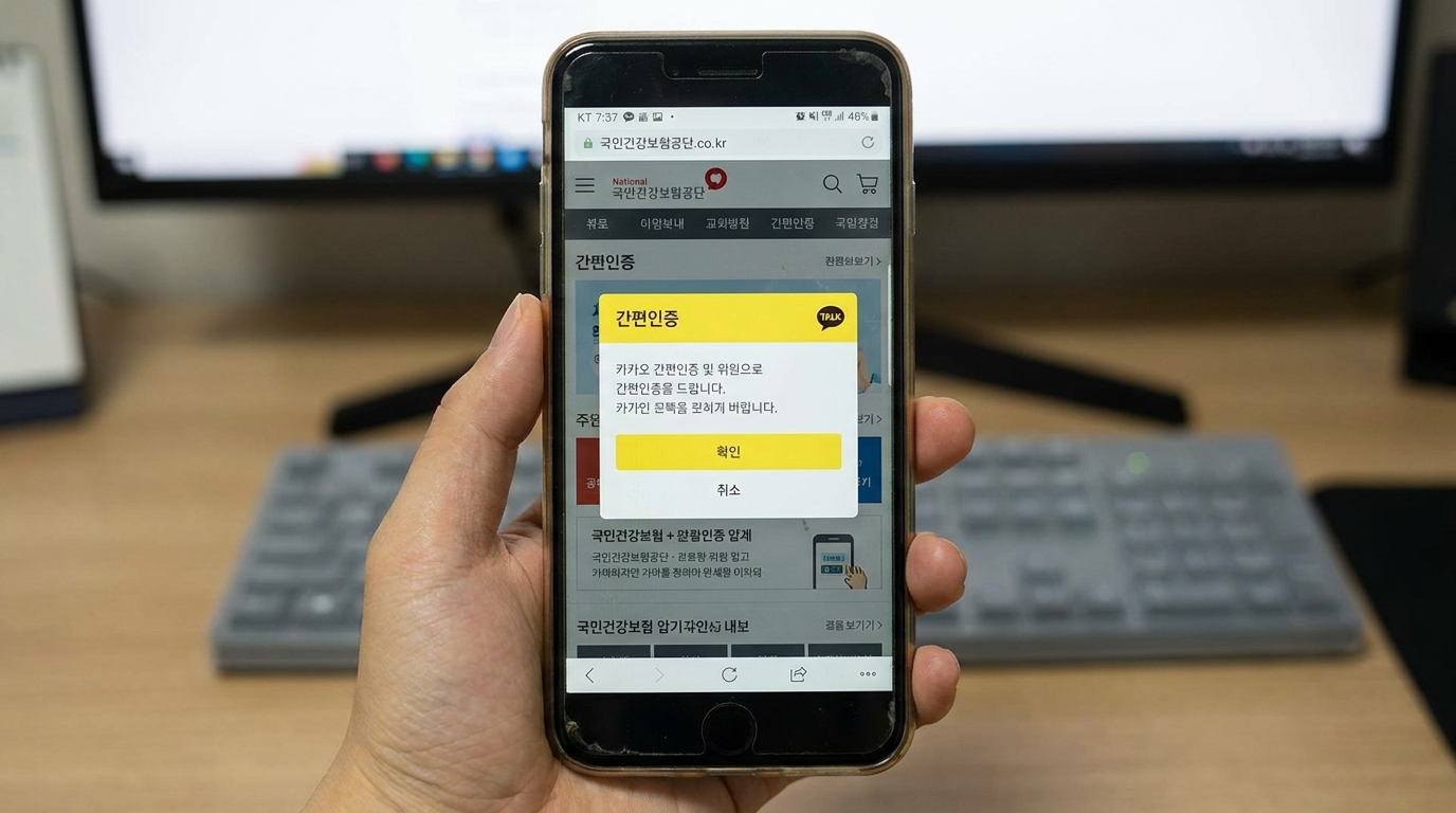 스마트폰으로 국가 건강검진 대상자를 간편하게 조회하는 과정