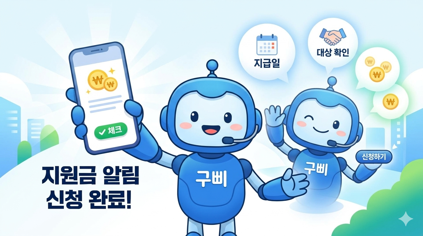 내 지원금 언제 나와?" 국민비서 구삐 알림 신청으로 60만 원 놓치지 마세요!