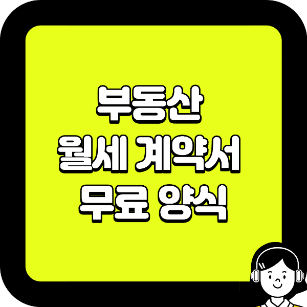 부동산 월세 계약서 무료 양식