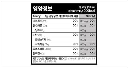 식품 성분표시
