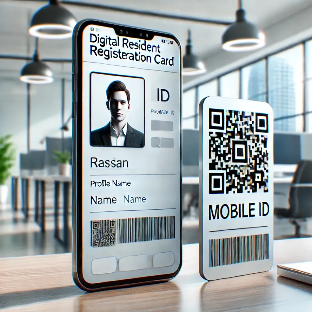 스마트폰 화면에 모바일 주민등록증이 표시된 장면