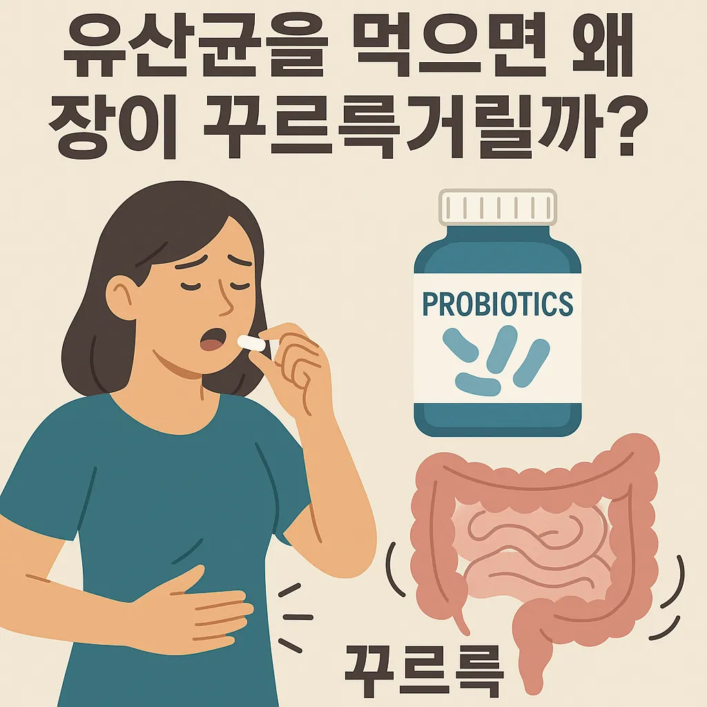 유산균-섭취-후-장이-꾸르륵거리는-이유를-표현한-인포그래픽-장-활동과-프로바이오틱스의-상관관계-시각자료