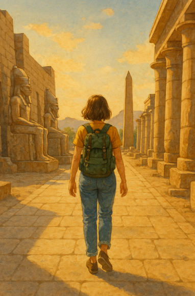 이집트에 30대가 혼자 여행하는 모습