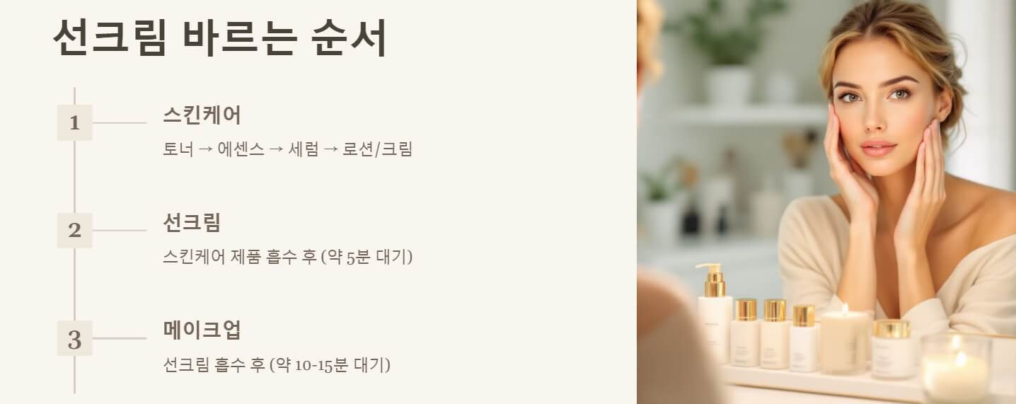 선크림 무기자차 유기자차 차이 바르는 순서