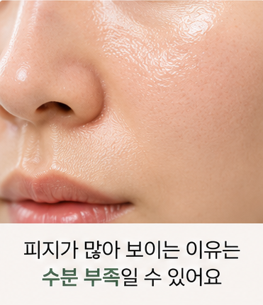 코와 볼의 번들거리는 피부결을 가까이 확인하는 장면