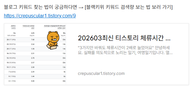 구글 최적화 포인트 5가지 중 내부 링크로 관련 글 연결, 미리미리 습관들여놓는 게 편하다