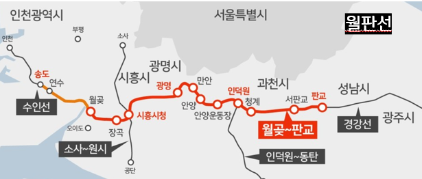 월판선 노선도