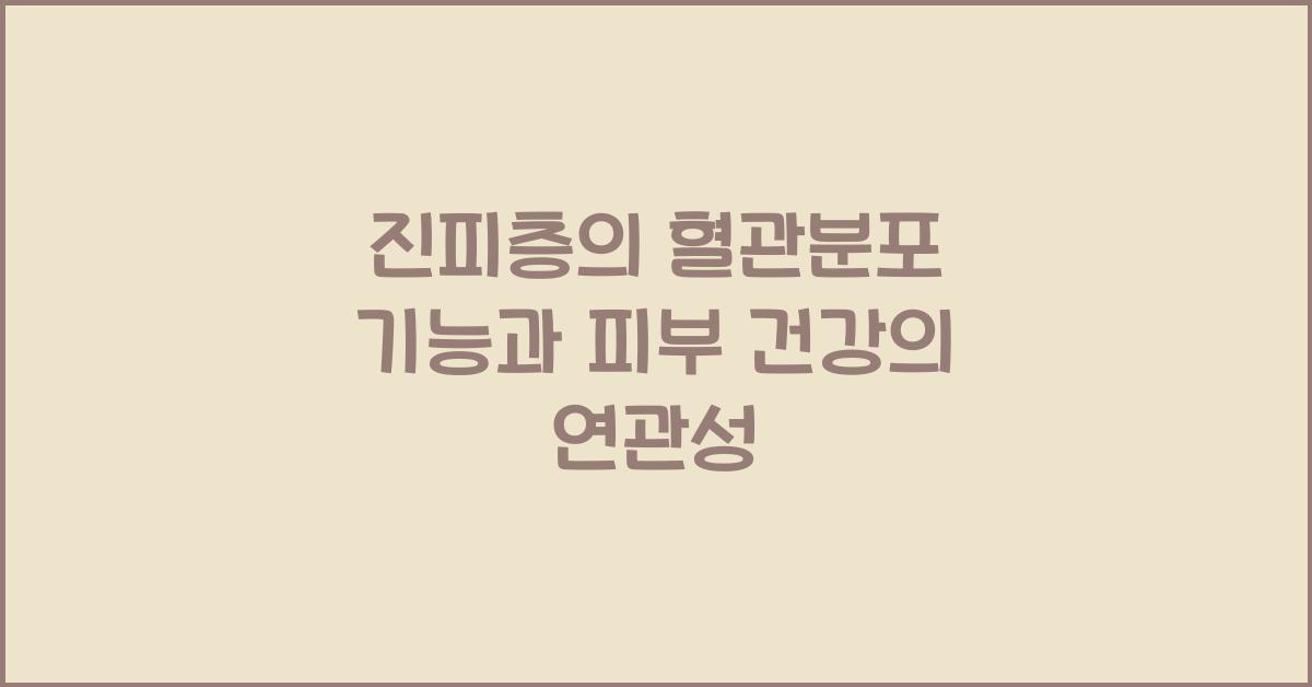 진피층, 혈관분포 기능