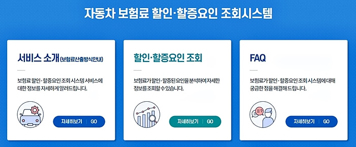 자동차-보험료-할인-할증-조회시스템-홈페이지