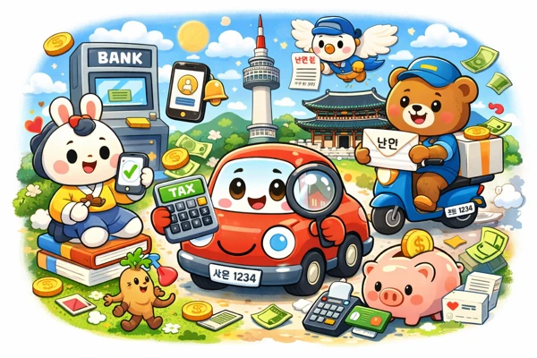 자동차세 온라인 납부 일러스트